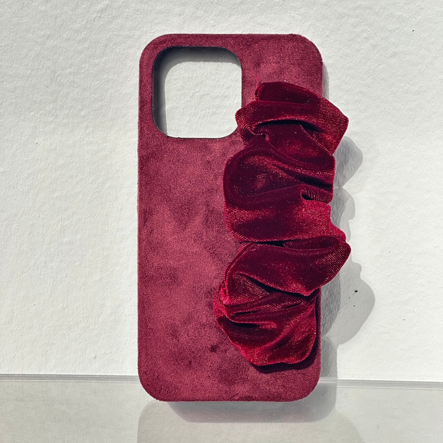 Bright Red Phone Case With Silky Hand Holder