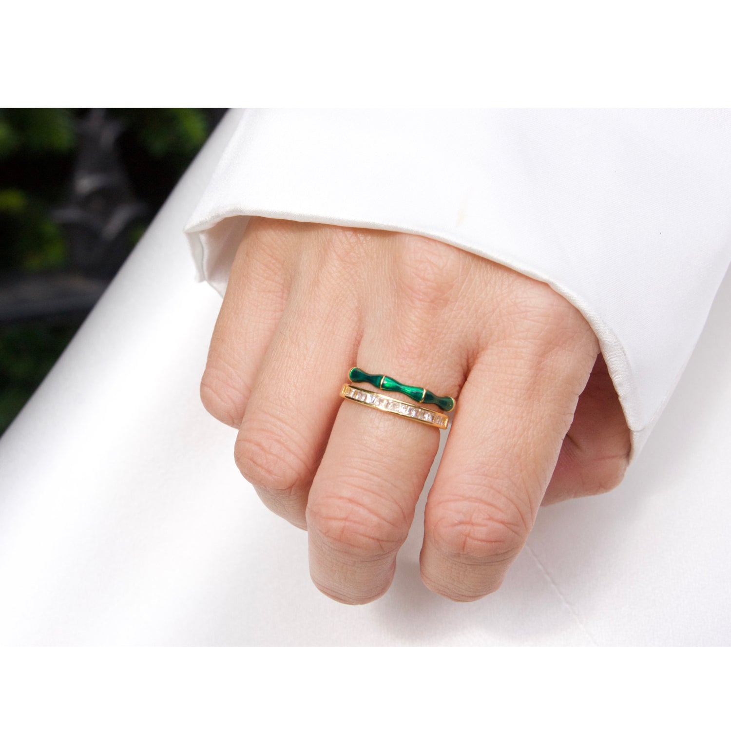 Bamboo Red Double BandRing