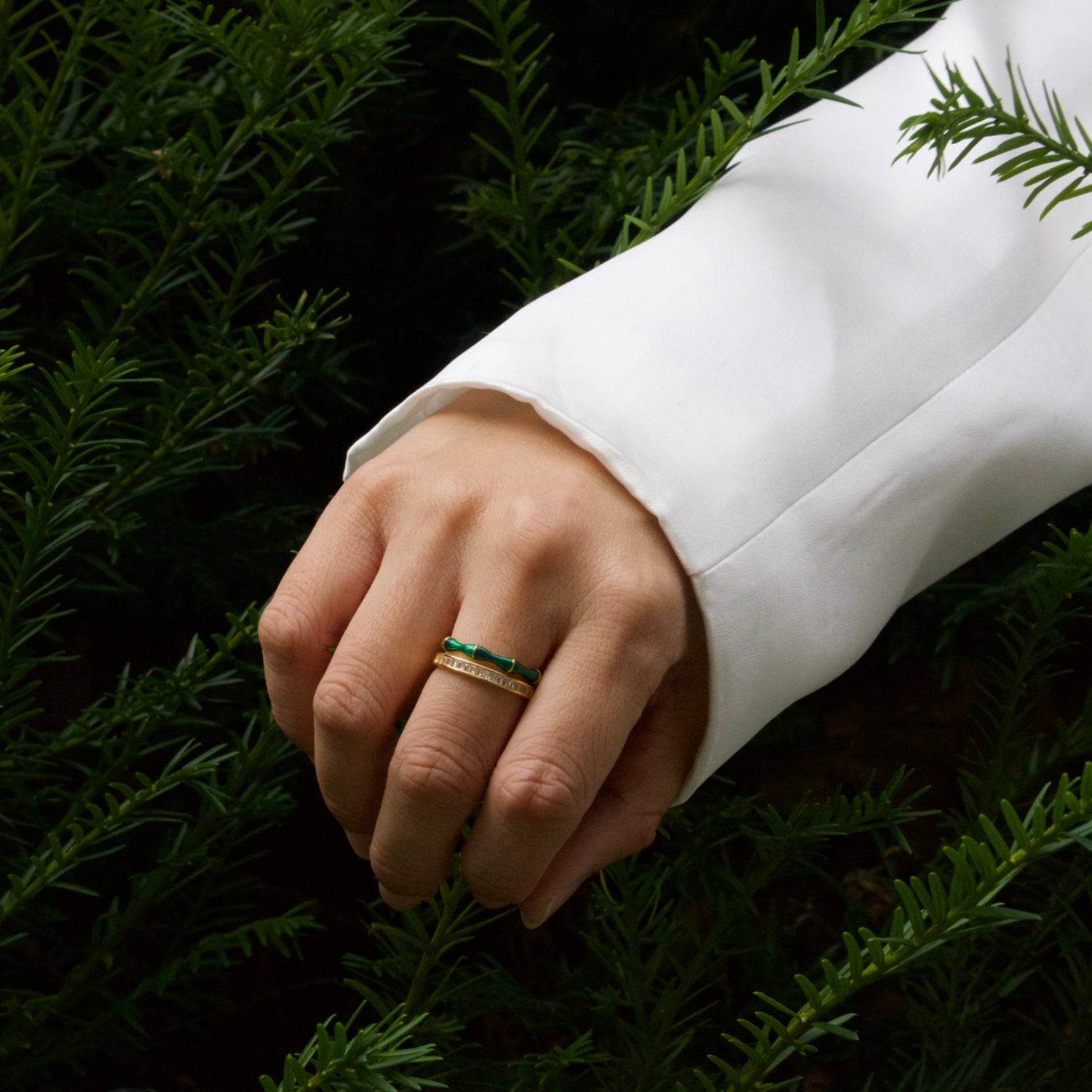 Bamboo Red Double BandRing