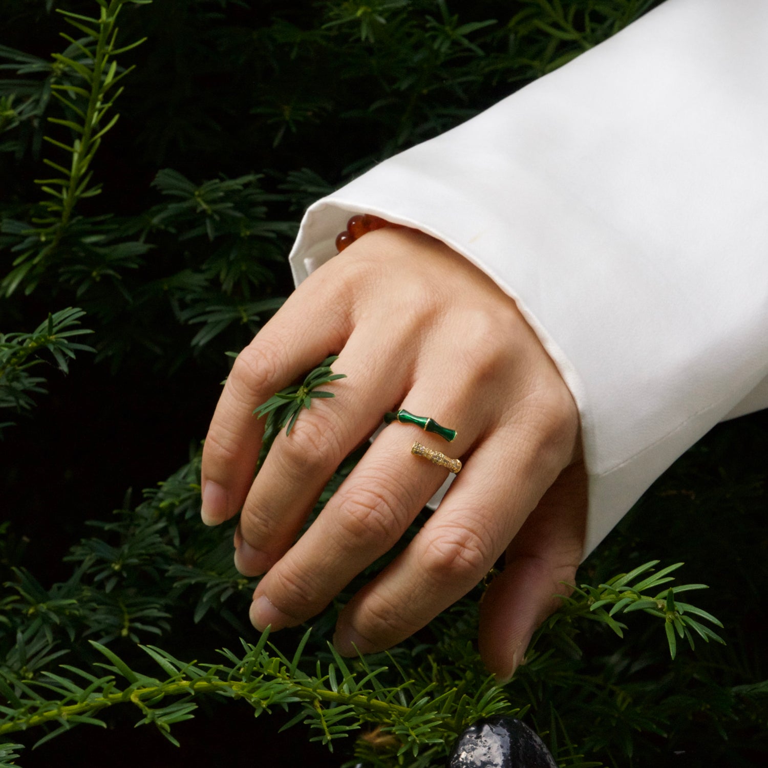 Bamboo Green Ring