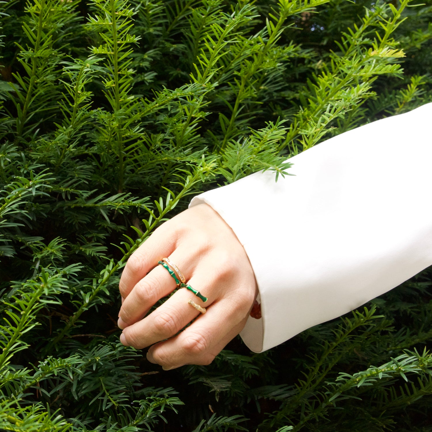 Bamboo Green Ring