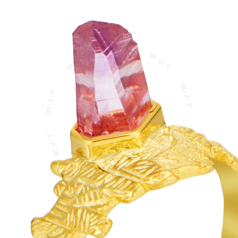 Natural Amethyst Tree Memory Gold-plated Ring