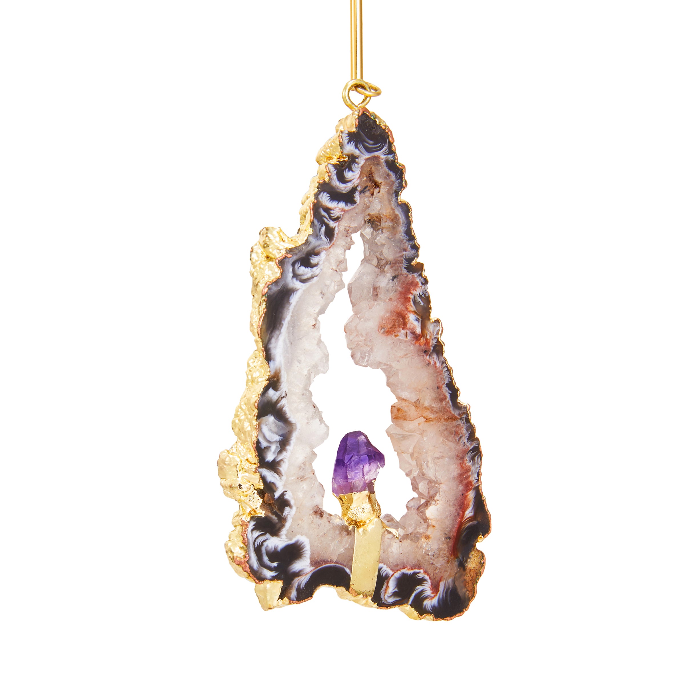 Natural White Amethyst 18K Gold Plated Necklace