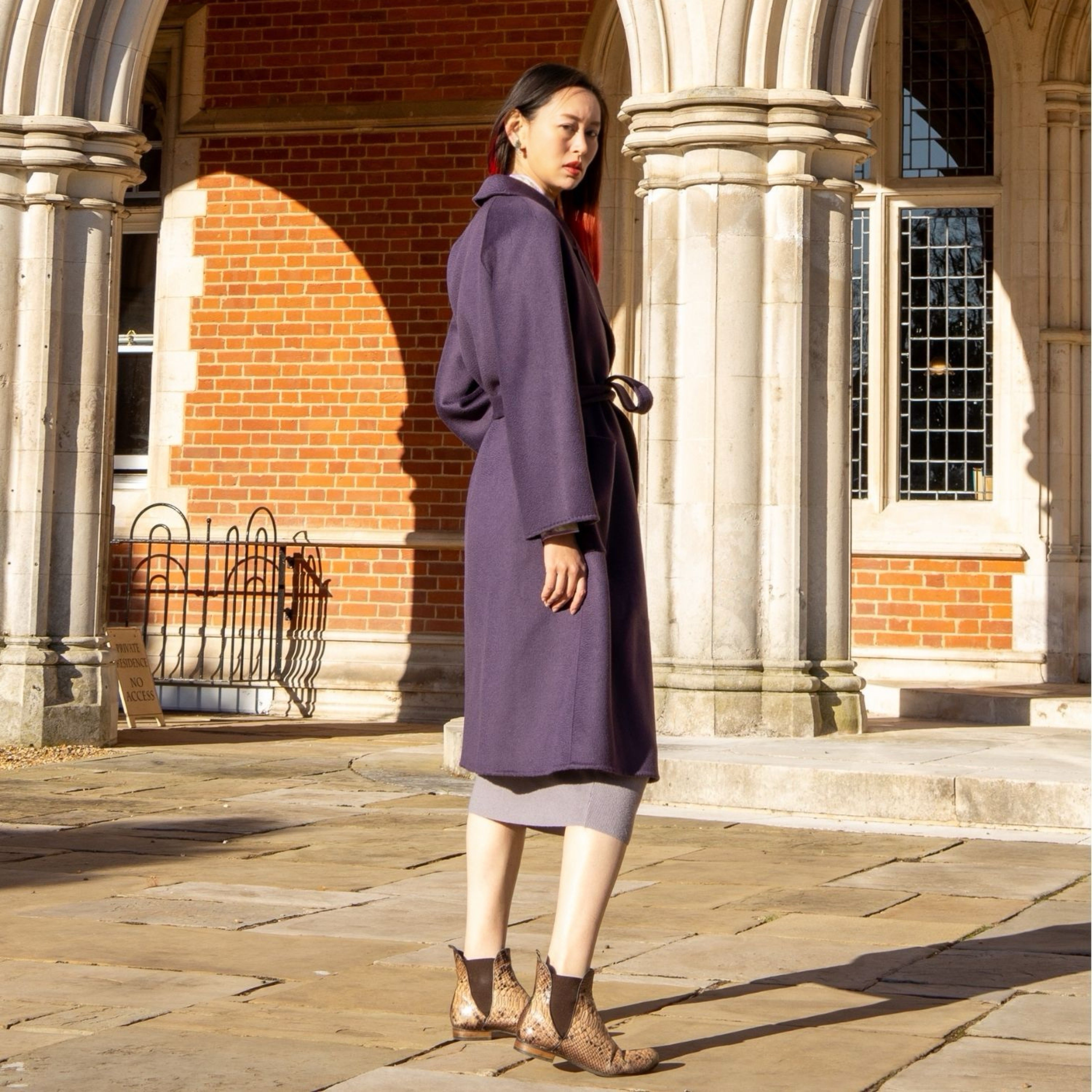 Galaxy SuperSoft Wool Long Coat Dark Purple