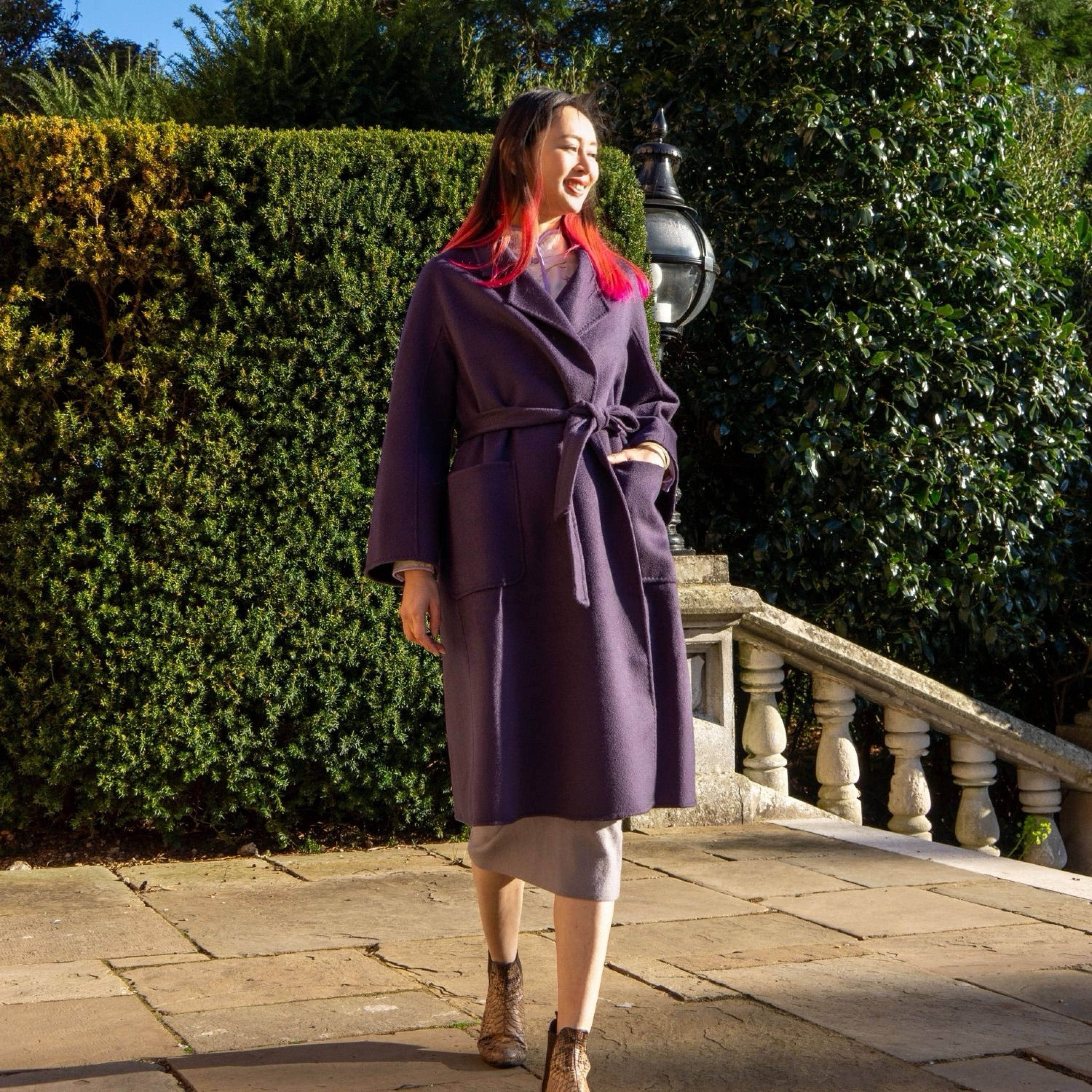 Galaxy SuperSoft Wool Long Coat Dark Purple