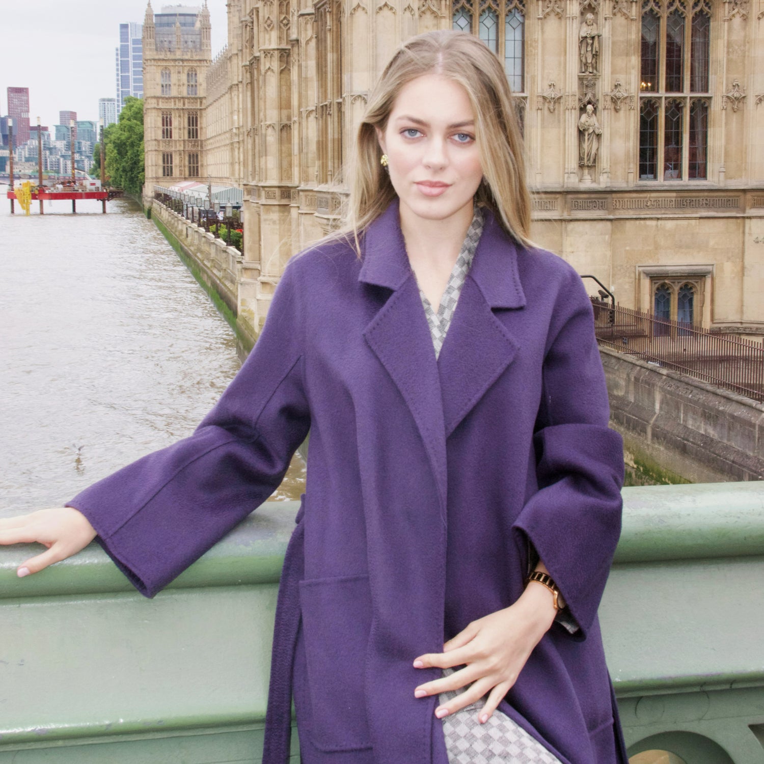 Galaxy SuperSoft Wool Long Coat Dark Purple