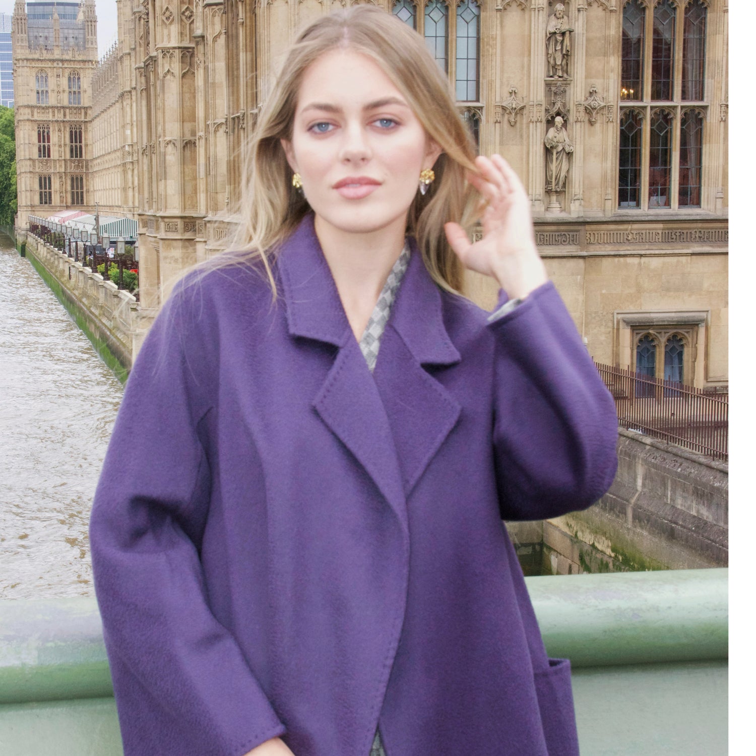 Galaxy SuperSoft Wool Long Coat Dark Purple