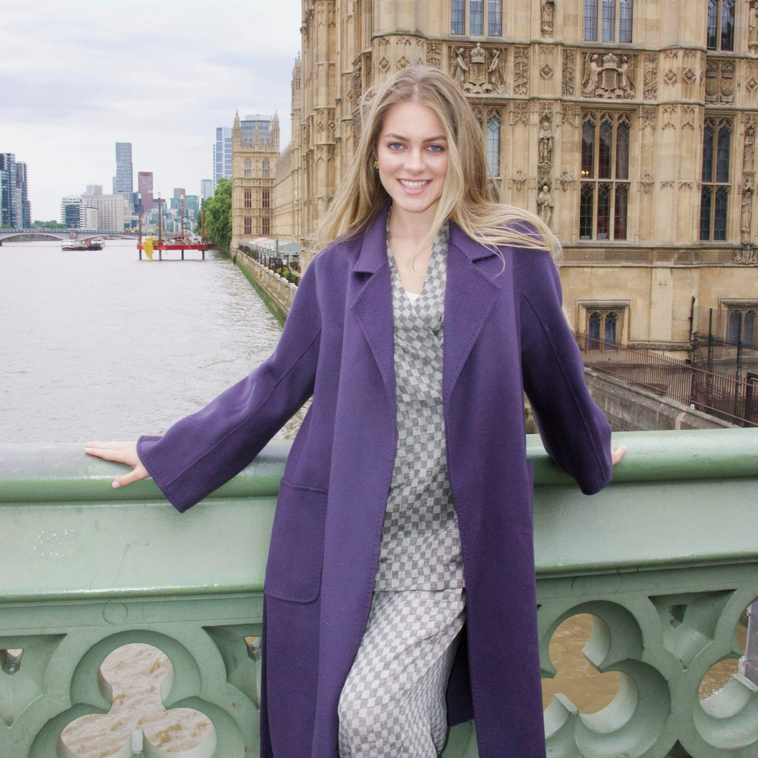 Galaxy SuperSoft Wool Long Coat Dark Purple