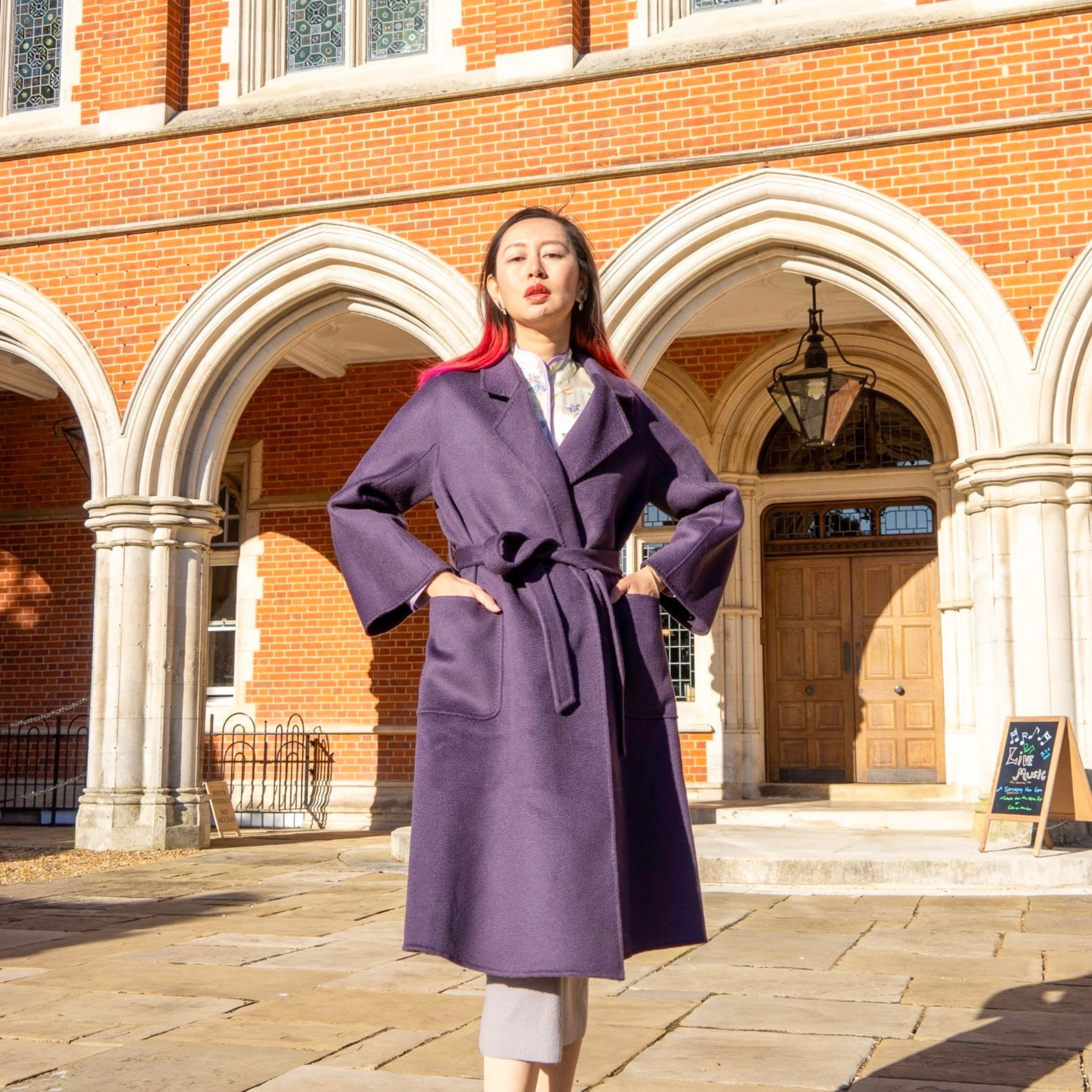 Galaxy SuperSoft Wool Long Coat Dark Purple