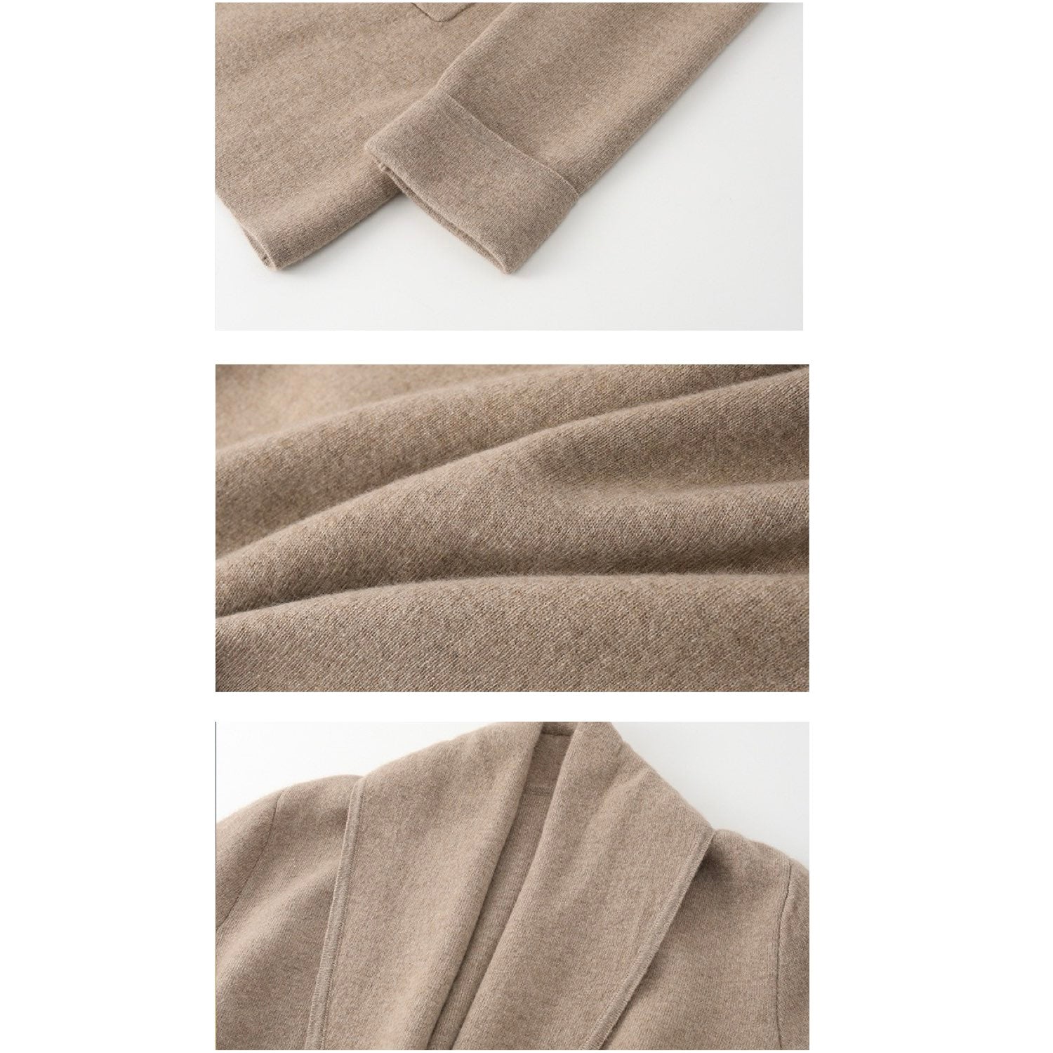 Cashmere Jacket Shawl Thickened Cardigan Sweater Coat Brown