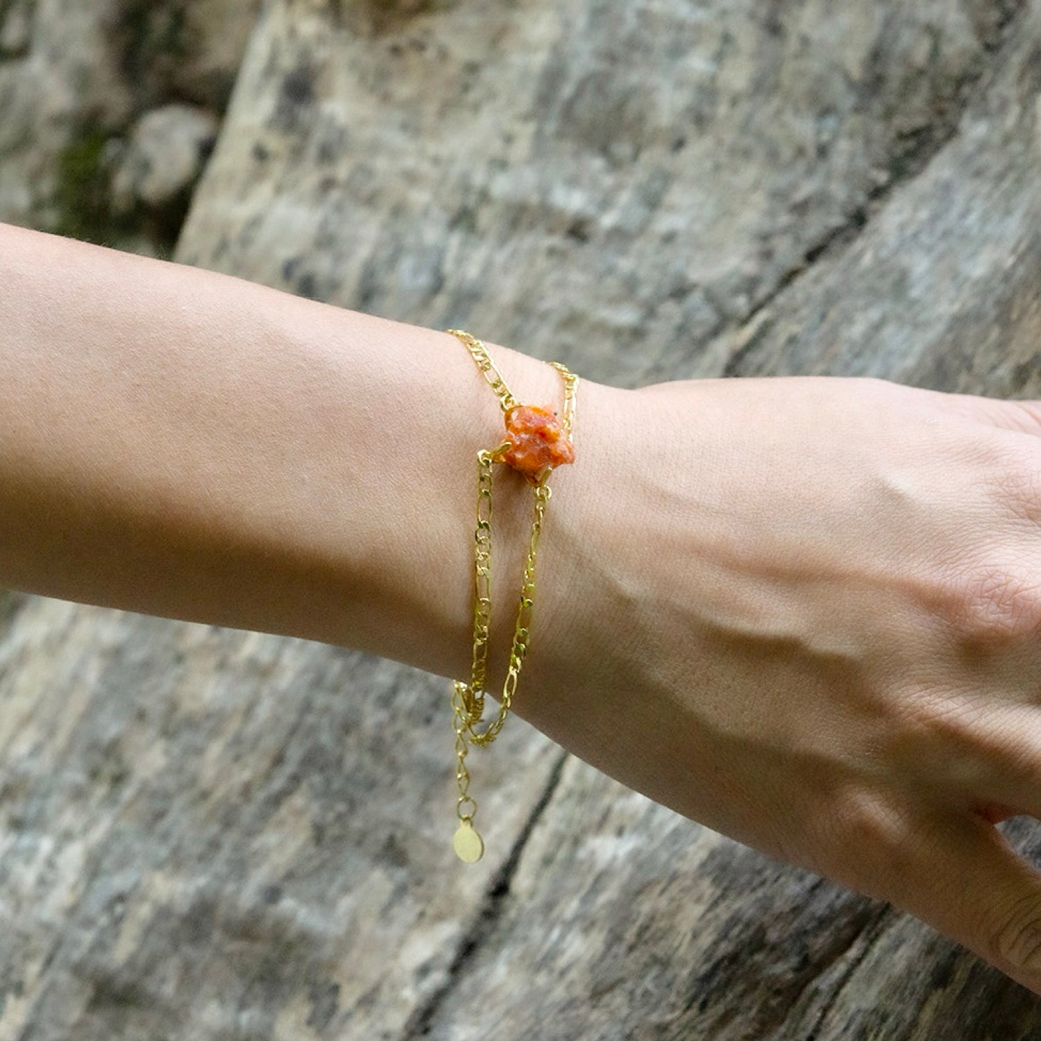 Elemental Birth Natural Sun Stone Adjustable Bracelet