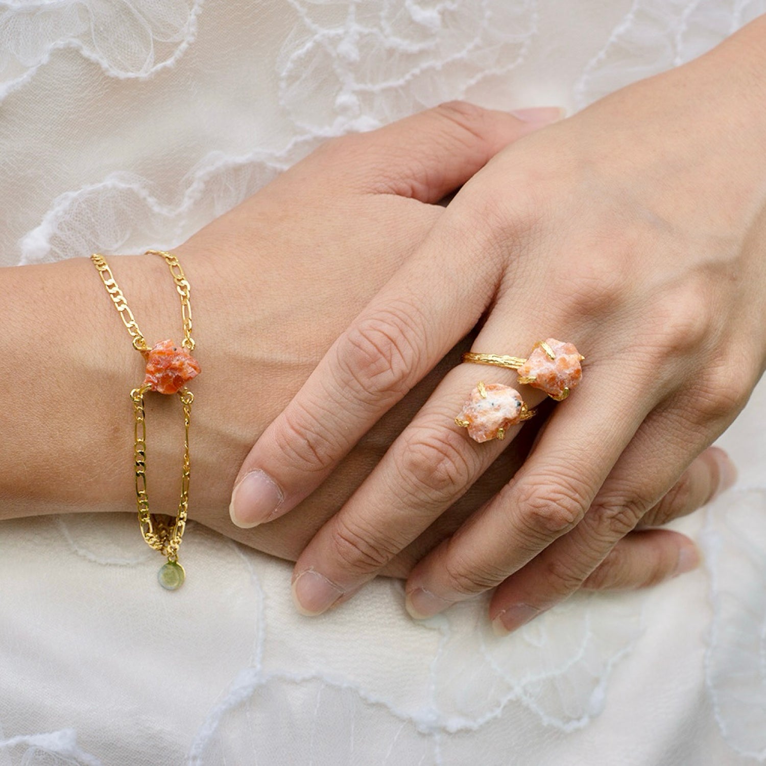 Elemental Birth Natural Sun Stone Adjustable Bracelet