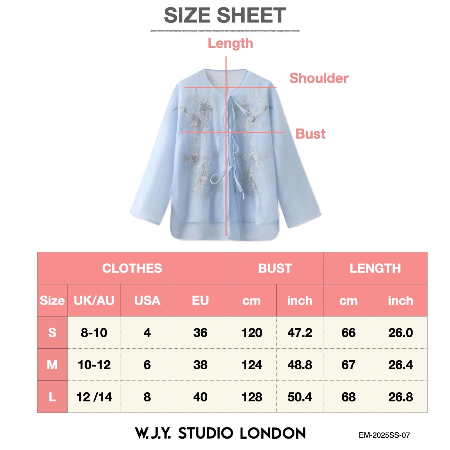 Embroidered Light Blue Solid Tie Floral Cardigan