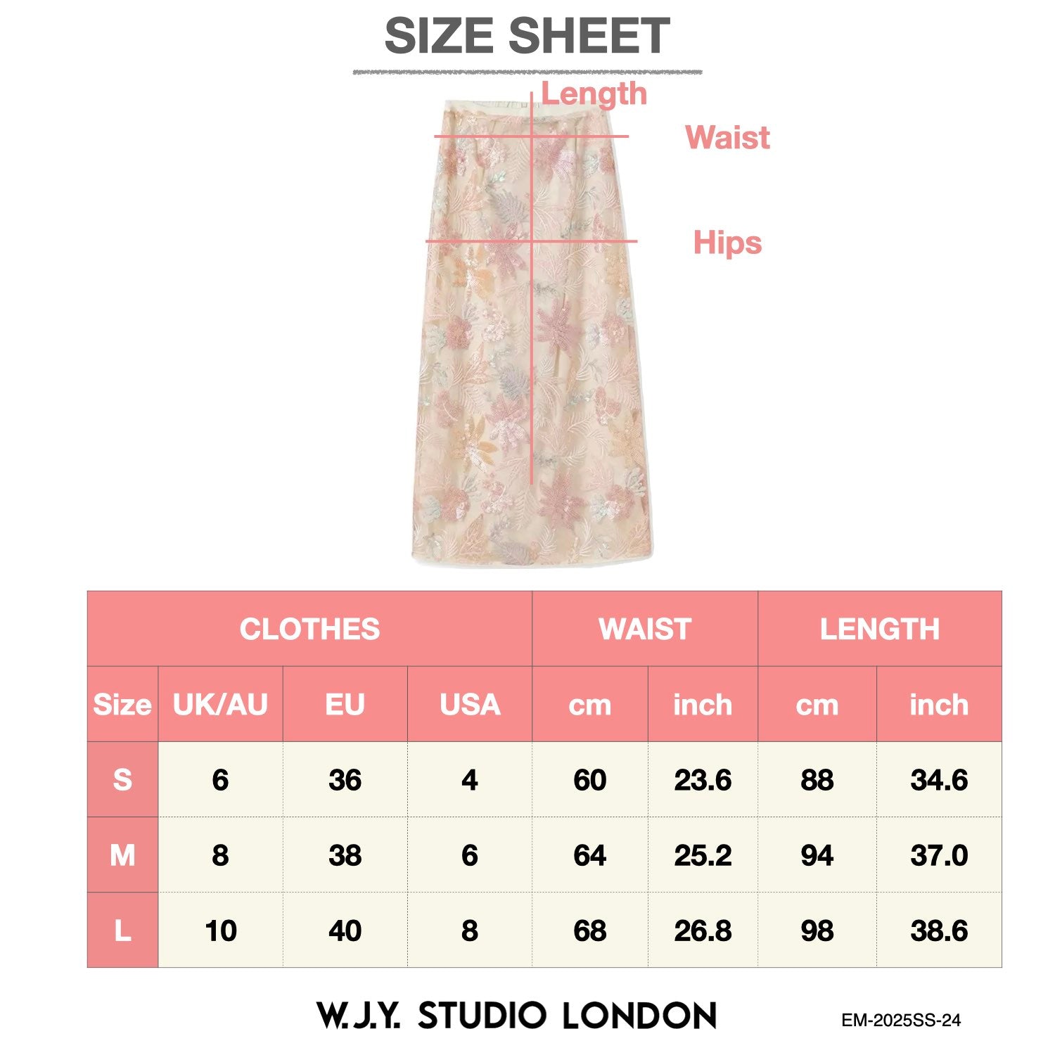Pastel Floral Embroidered Detail Skirt