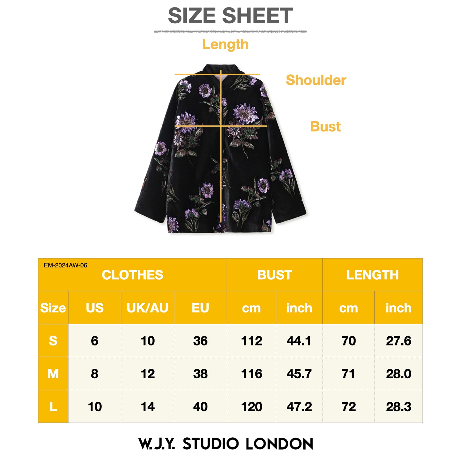Embroidered Cardigan Black Jacket Stylish Stitching Purple Flowers