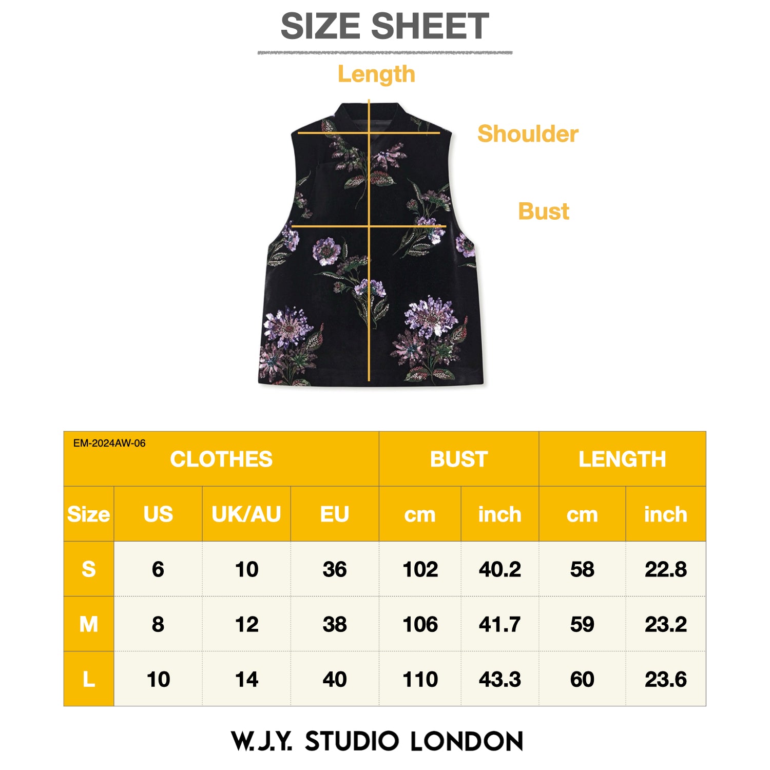Embroidered Stylish Stitching Black Floral Vest
