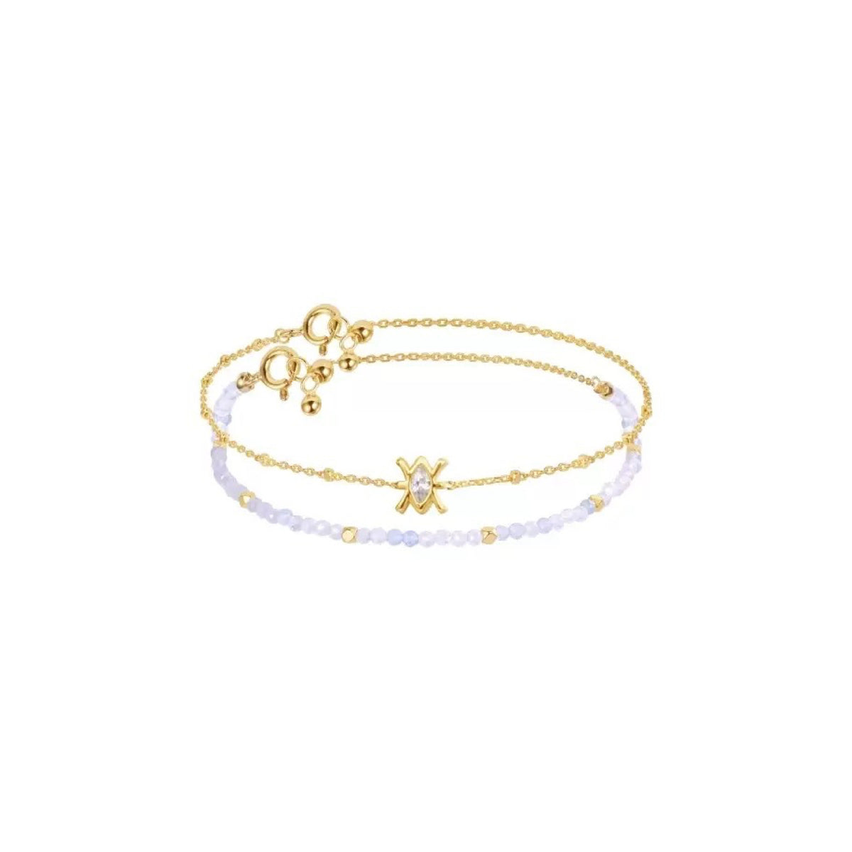 Constellation Pisces Zodiac Bracelet – Natural Crystal Adjustable | March Birthstone Jewelry Gift