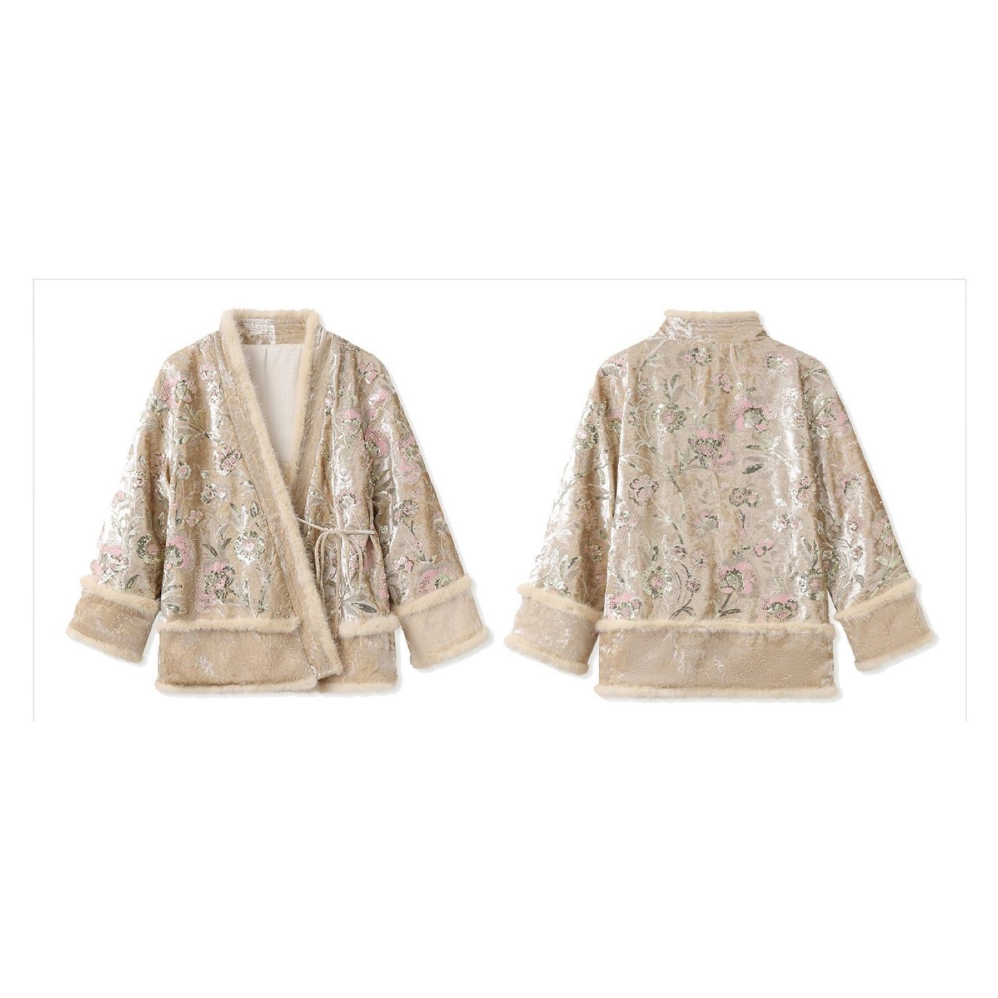 Embroidered Jacket Floral Stylish Stitching