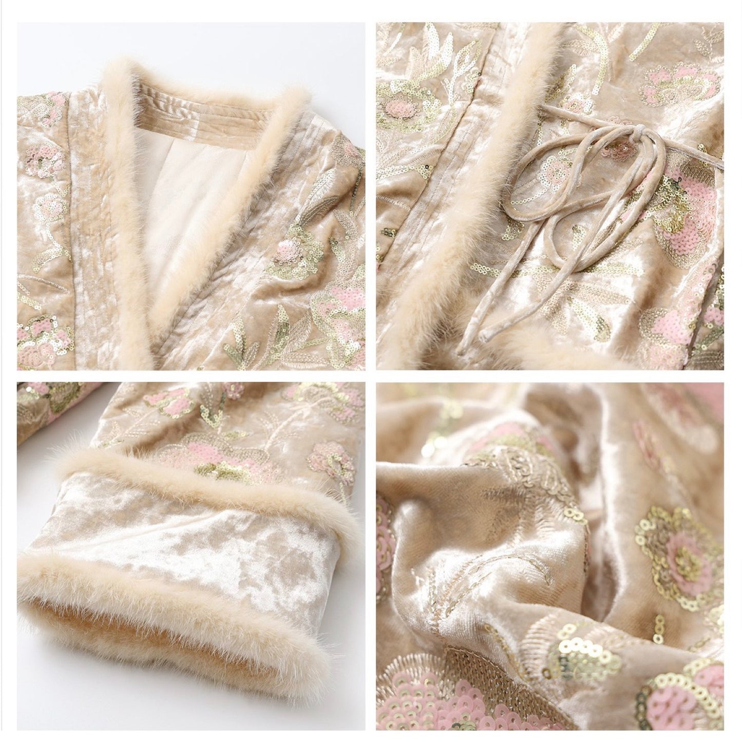 Embroidered Jacket Floral Stylish Stitching