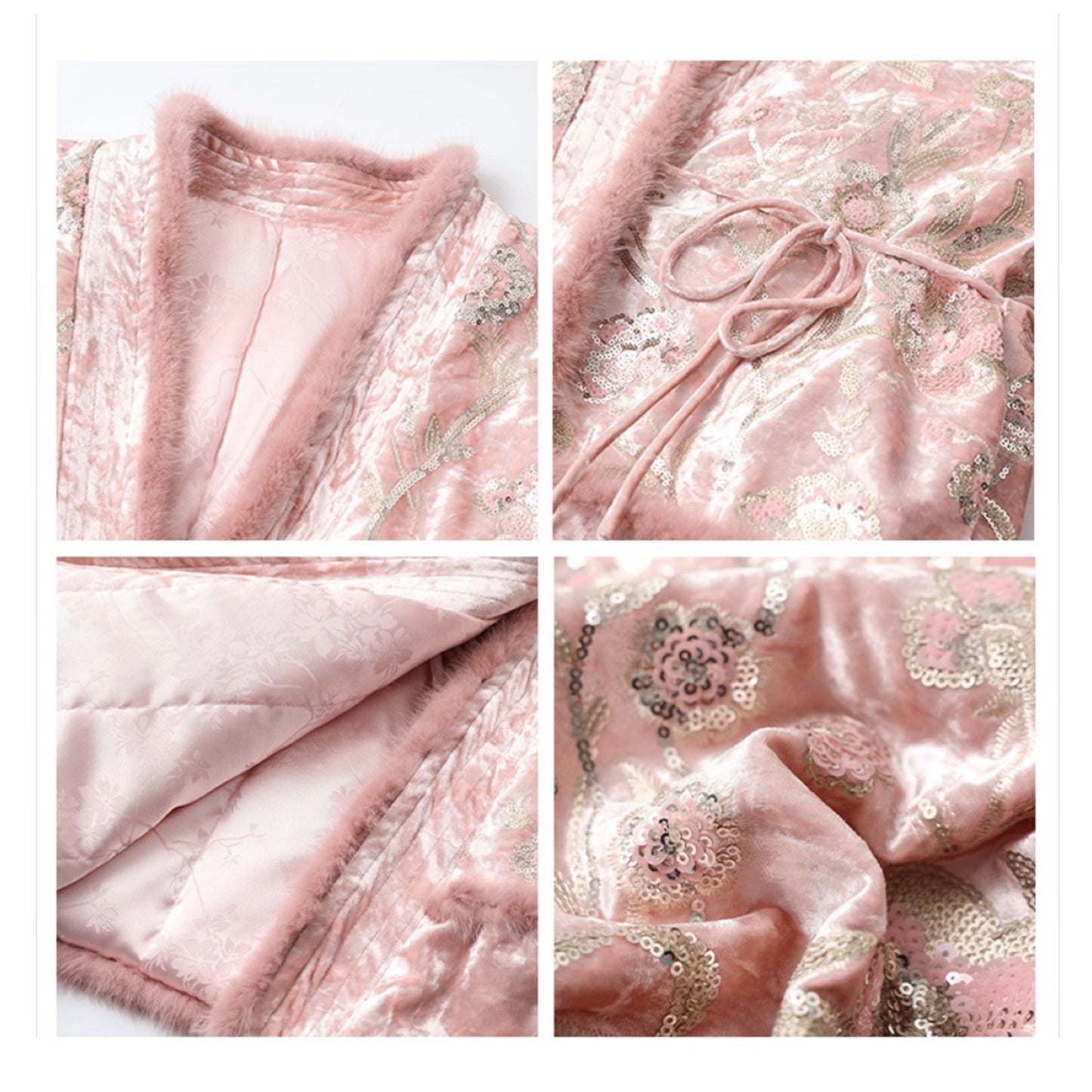Embroidered Cardigan Jacket Floral Stylish Stitching Autumn Winter