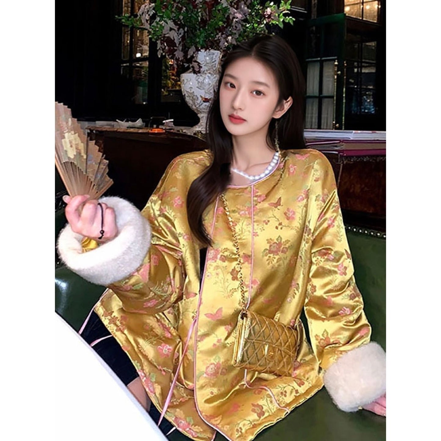 Embroidered Jacket Floral Stylish Stitching Autumn Winter