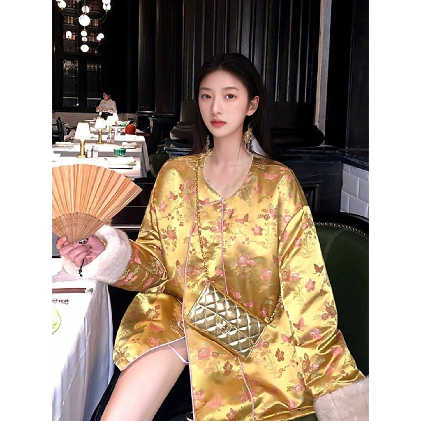 Embroidered Jacket Floral Stylish Stitching Autumn Winter