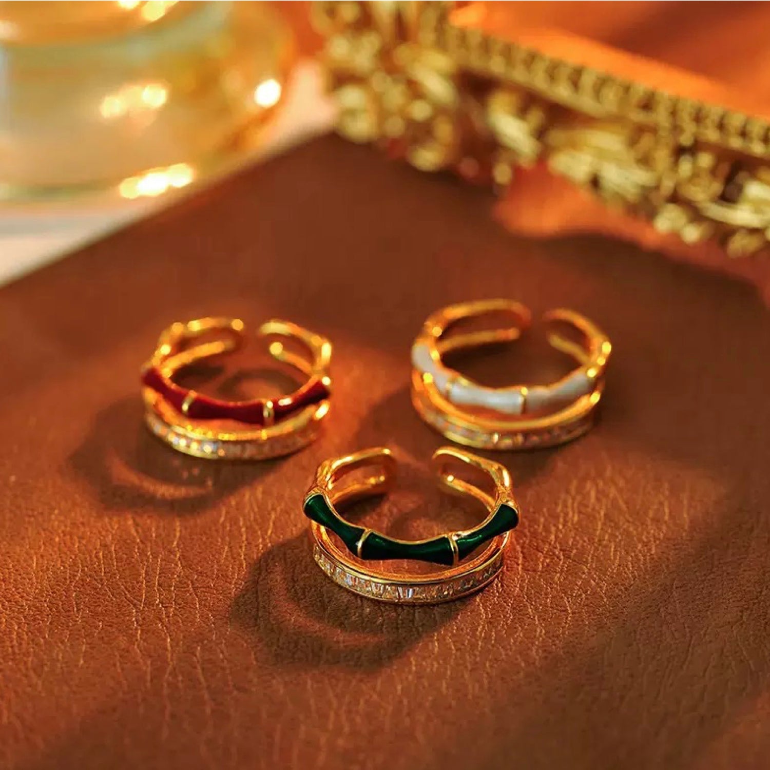 Bamboo Red Double BandRing
