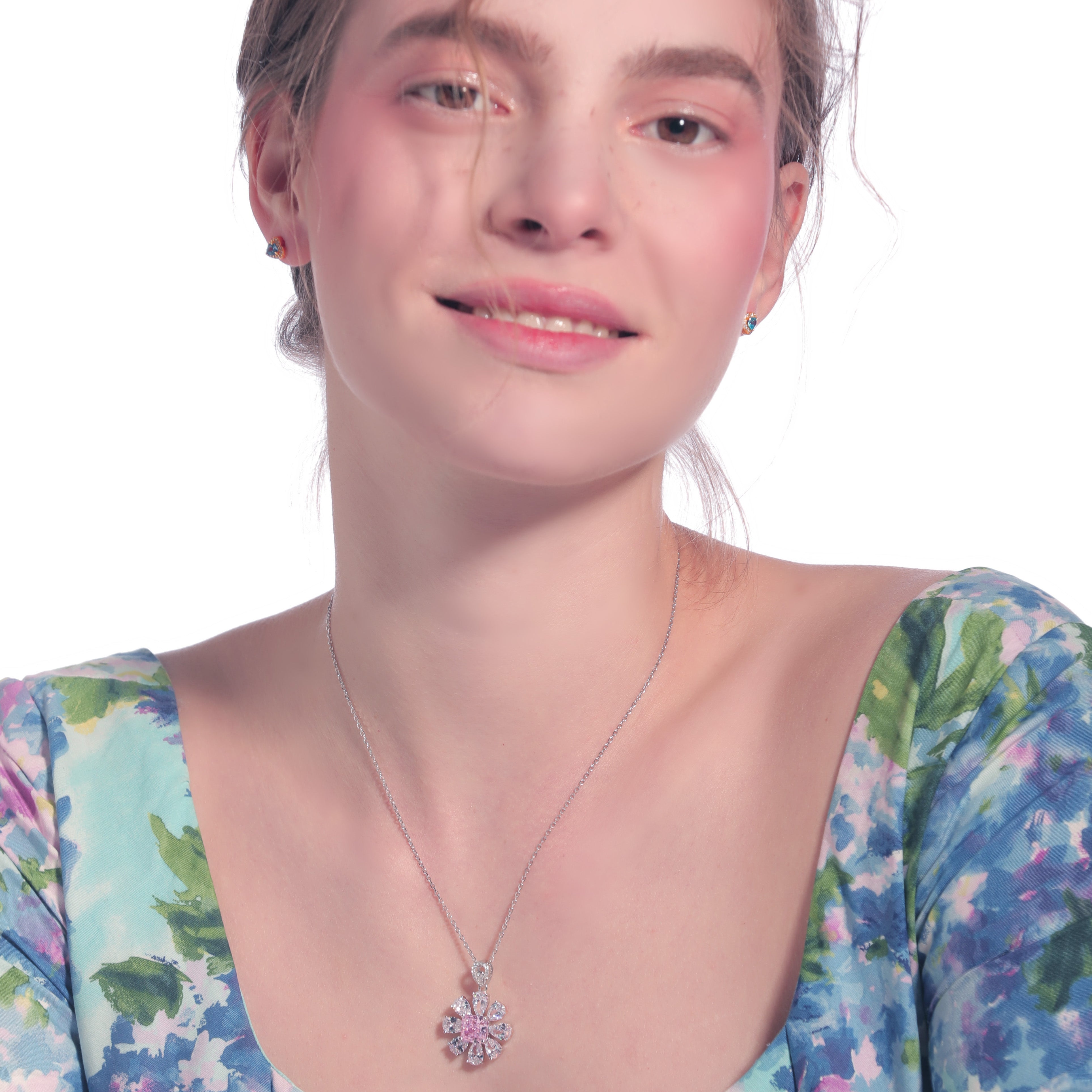 My Darling Brilliant Pink Diamond Sun Necklace