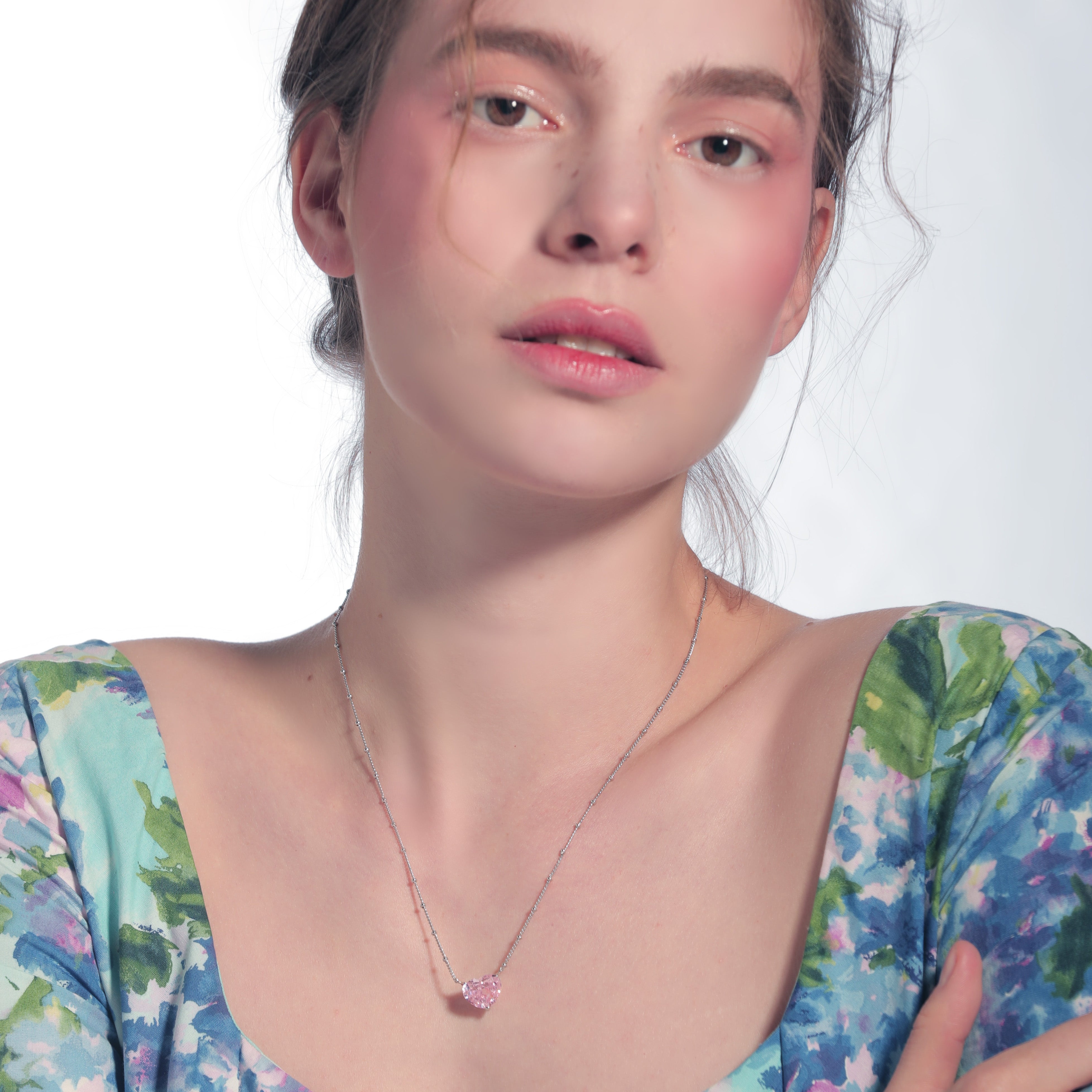 Brilliant Pink Diamond Heart Necklace