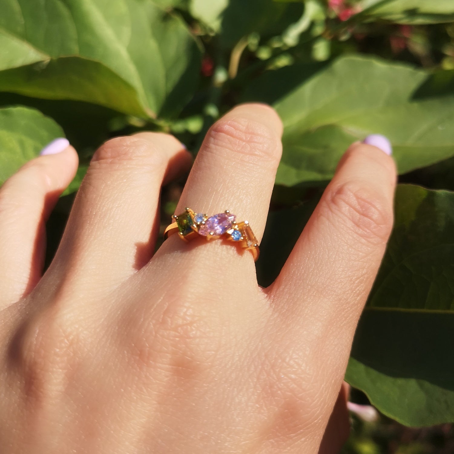 My Darling Five Colour Rainbow Ring