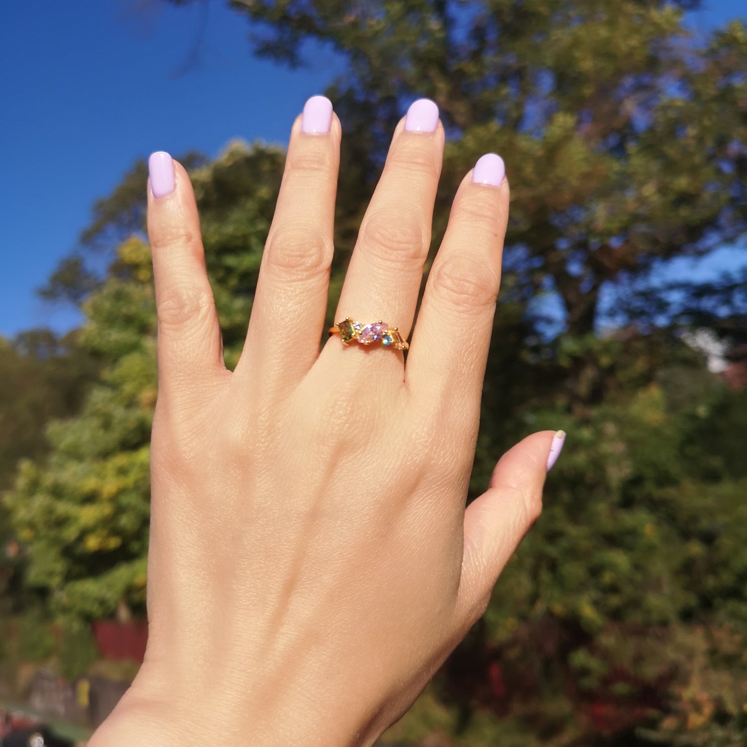 My Darling Five Colour Rainbow Ring