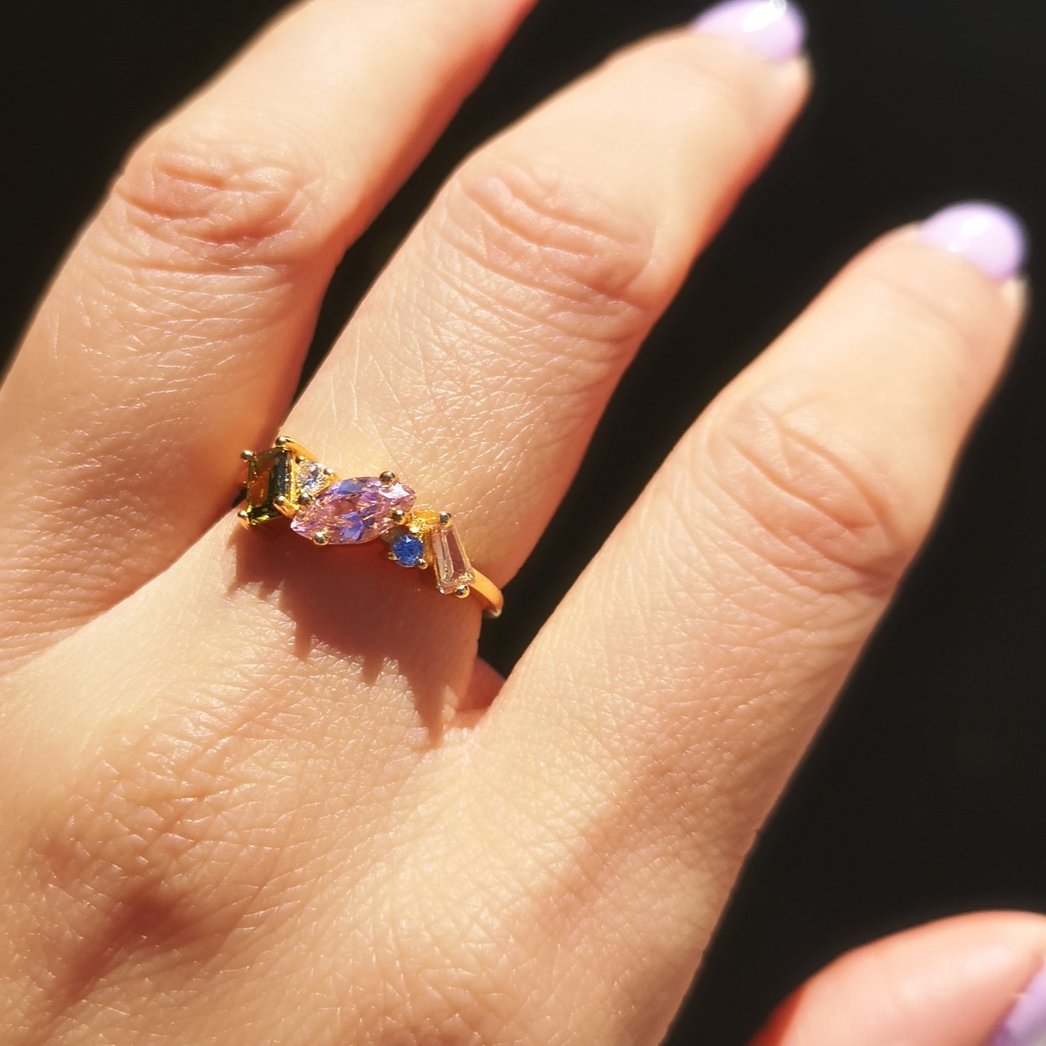 My Darling Five Colour Rainbow Ring