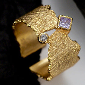 Tree Memory Black Gold Ring