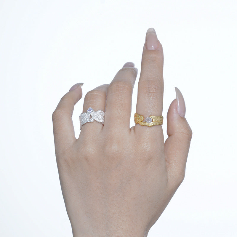 Tree Memory Black Gold Ring