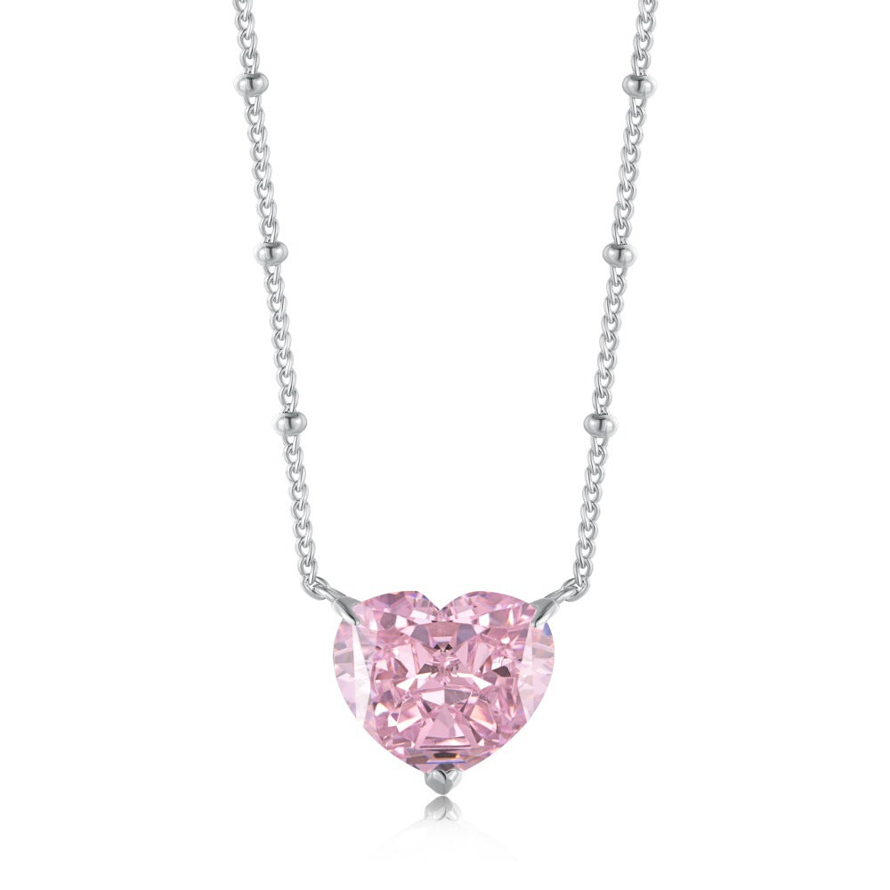 Brilliant Pink Diamond Heart Necklace