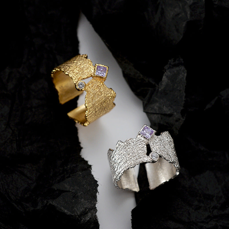 Tree Memory Black Gold Ring