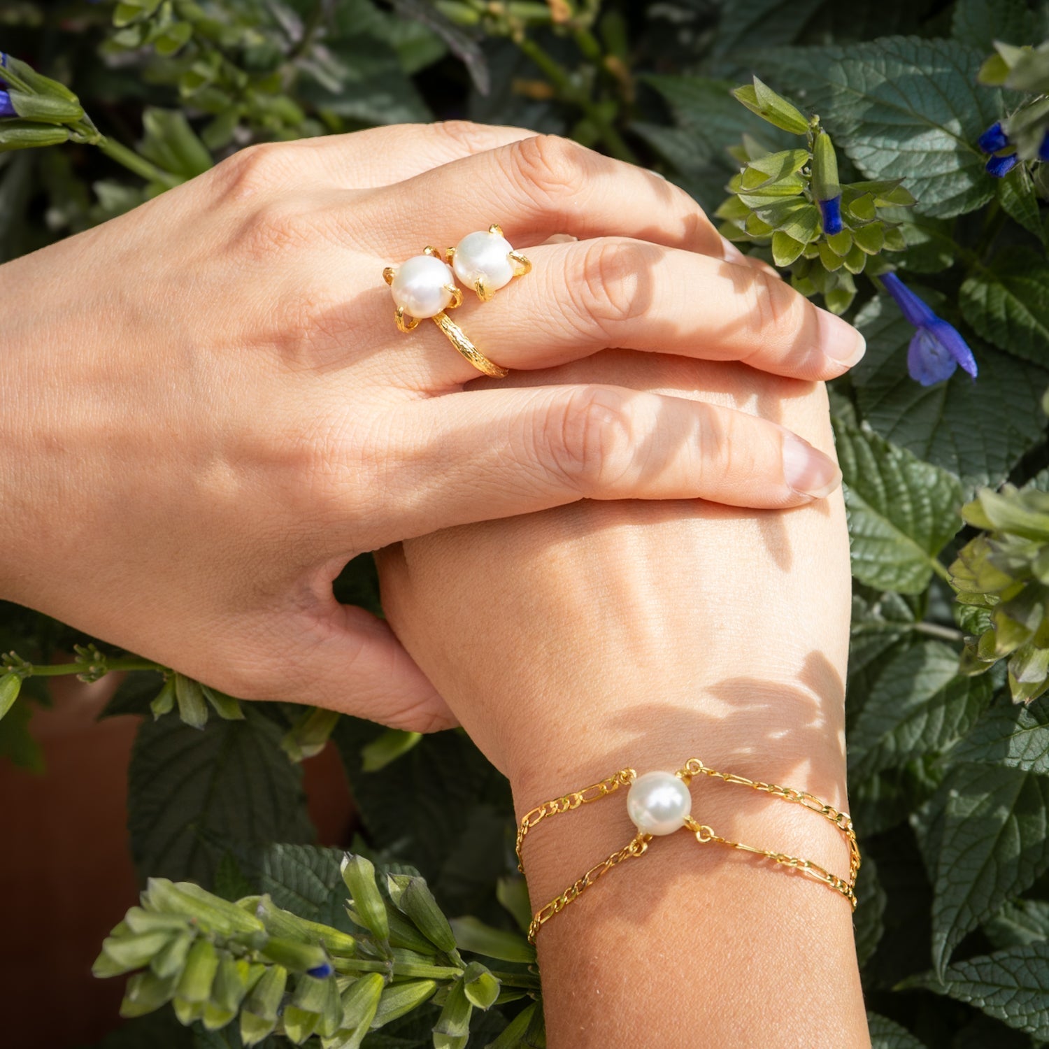 WJY Studio Elemental Birth White Pearl Adjustable Ring — handcrafted pearl jewellery, calm and clarity, London independent designer