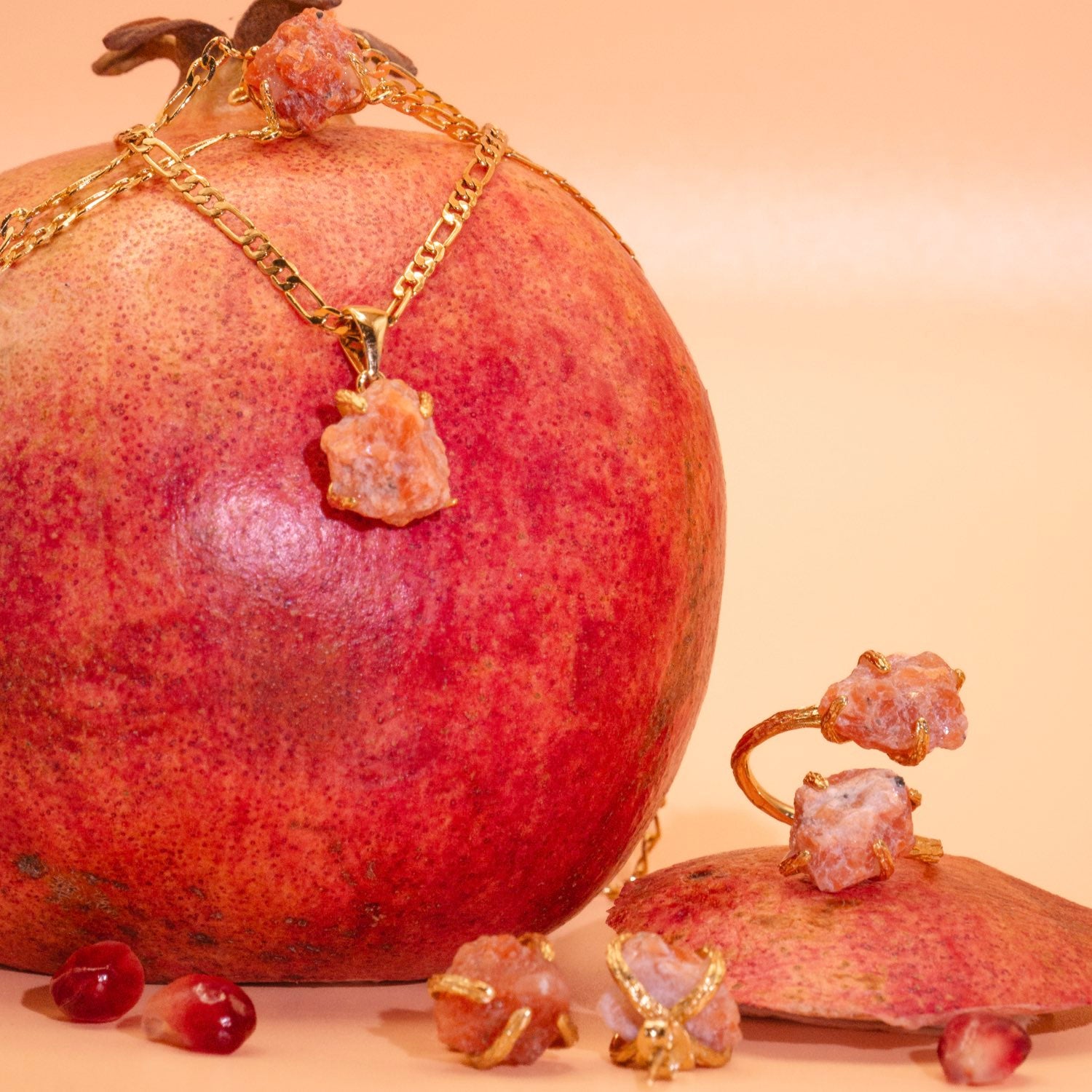 Elemental Birth Sunstone Pendant Necklace