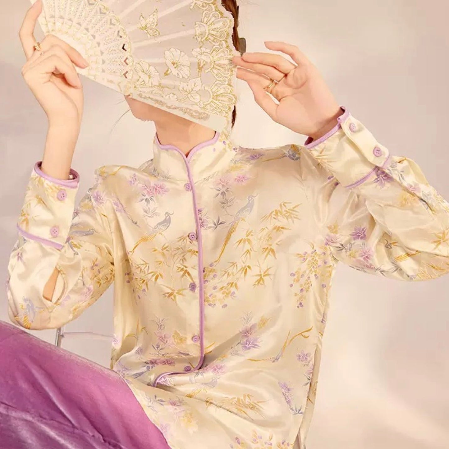 Embroidered Mulberry Silk Elegant Shirt