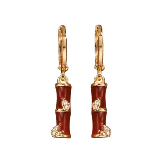 Bamboo Opal Red Earring