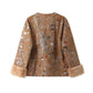 Embroidered Cardigan Golden Jacket White Stylish Stitching