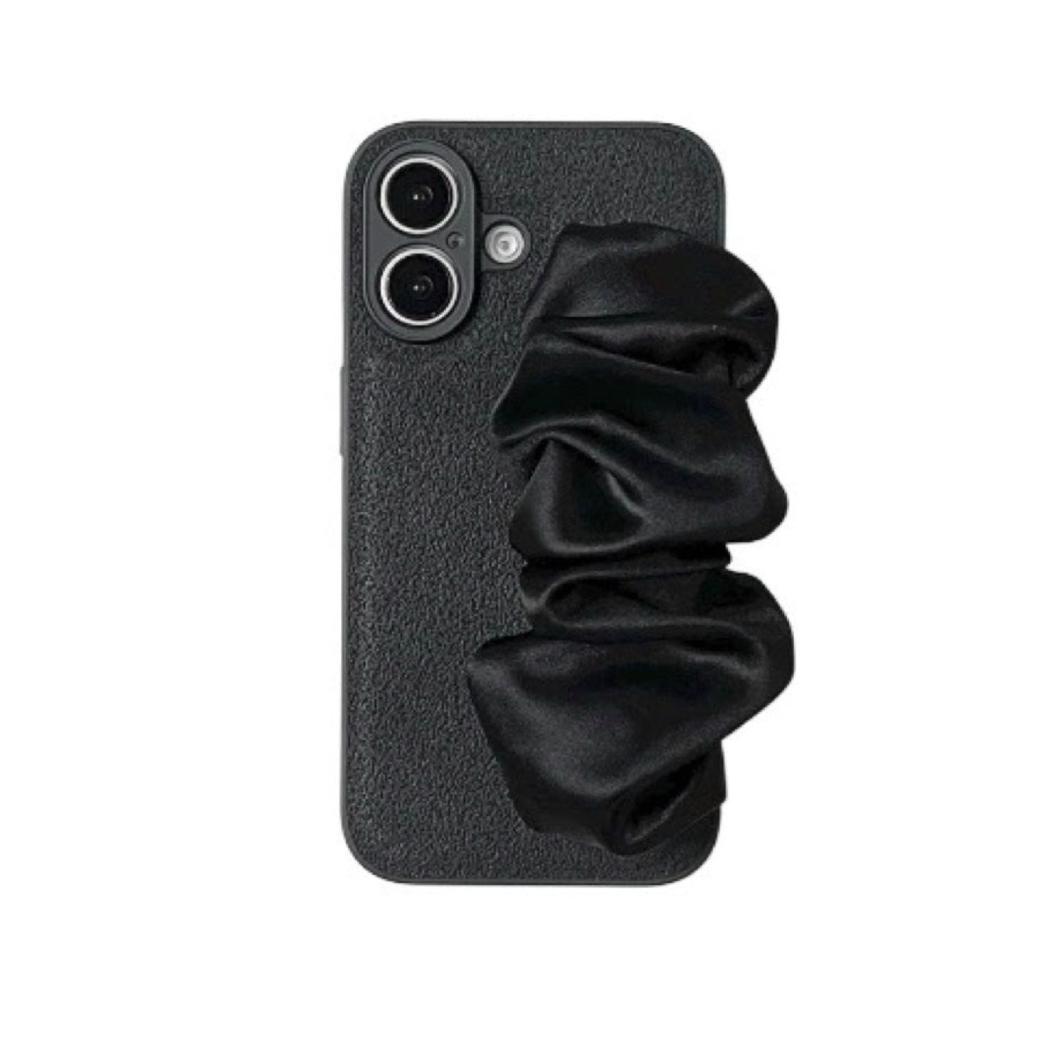 Black Phone Case With Silky Hand Holder