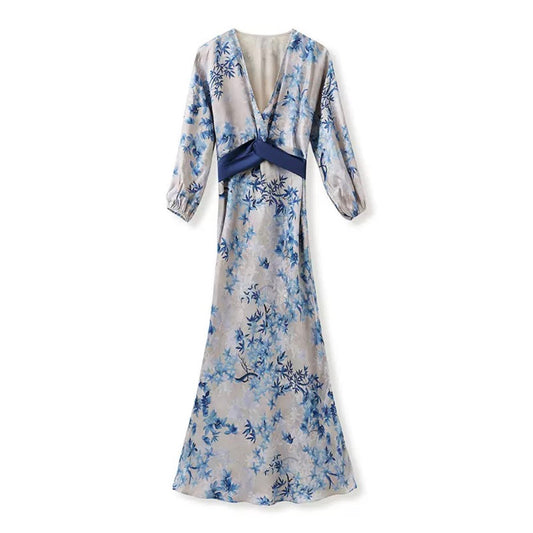 Bamboo Slim-Fit Jacquard Silk Dress