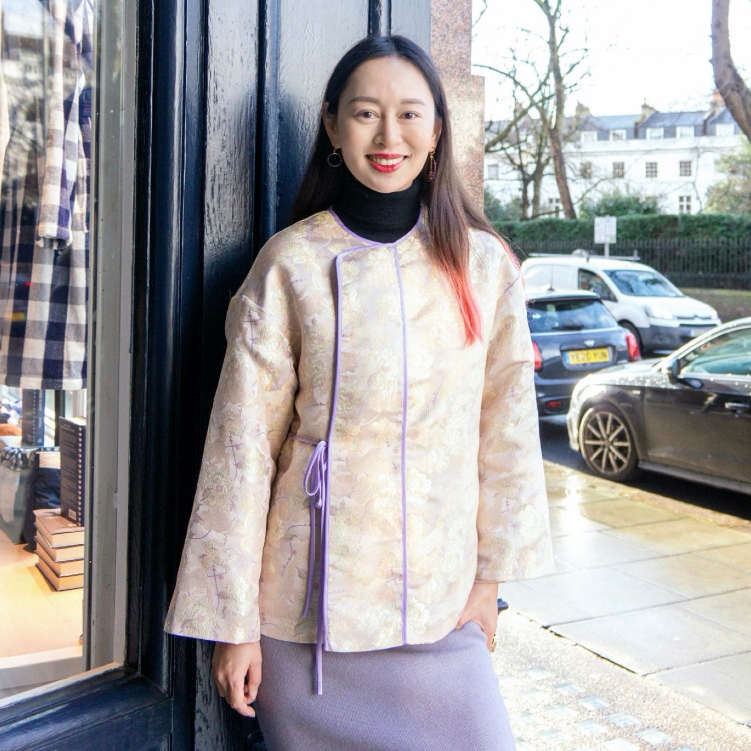 Embroidered Cardigan Jacket Stylish Stitching Autumn Winter