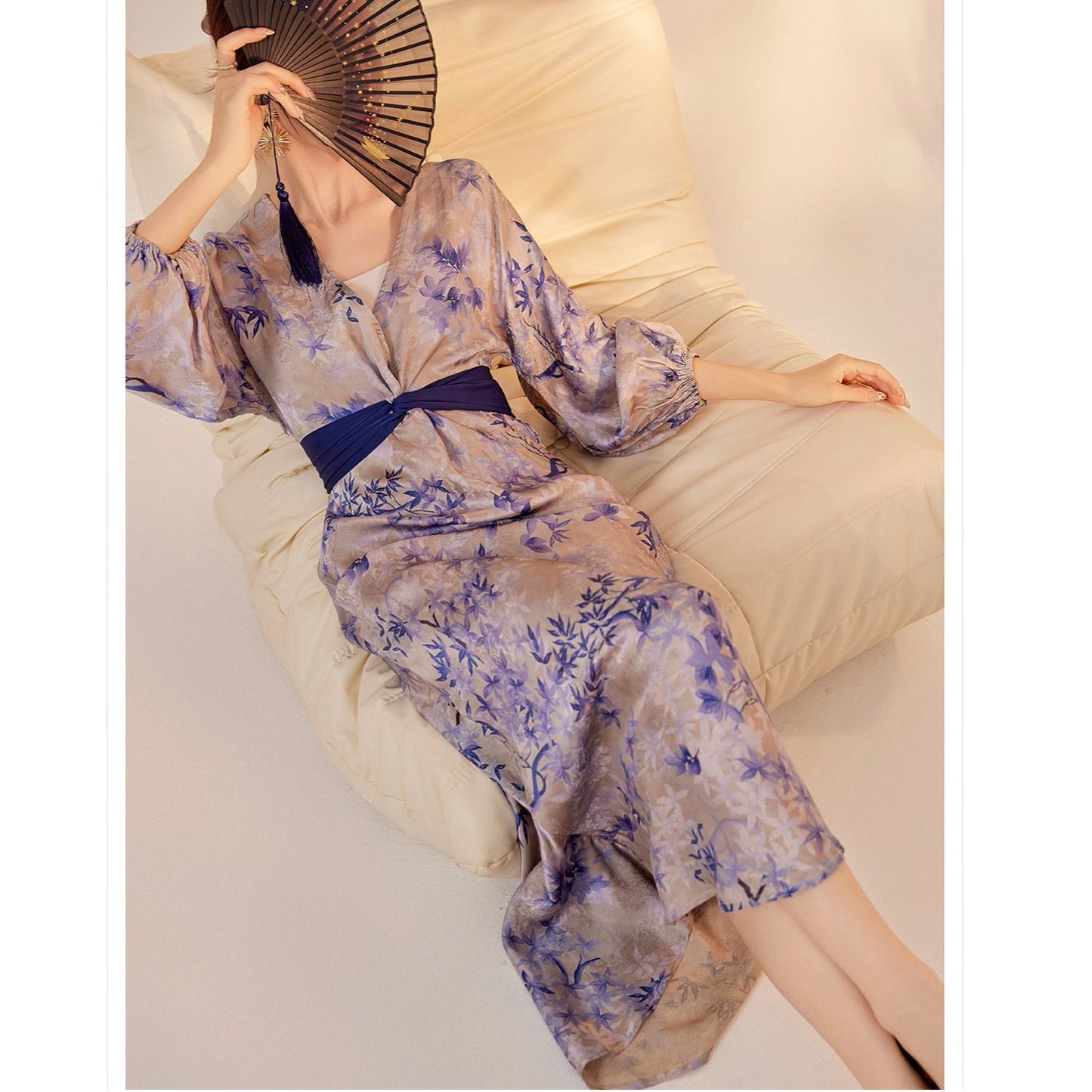 Bamboo Slim-Fit Jacquard Silk Dress