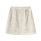 Textured Embroidered Linen-Blend Short Skirt