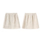 Textured Embroidered Linen-Blend Short Skirt