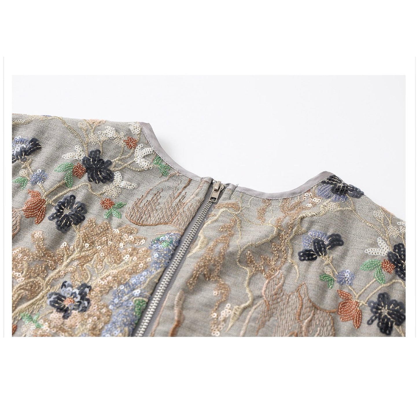Embroidered Floral Jacquard Romantic Mini Dress
