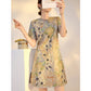 Embroidered Floral Jacquard Romantic Mini Dress