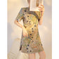 Embroidered Floral Jacquard Romantic Mini Dress